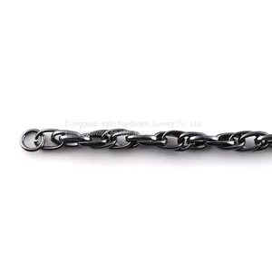 Gunmetal Decorated Metal Handbag Twisted Chains Great for Lady Shoulder Bag Straps thumbnail-2
