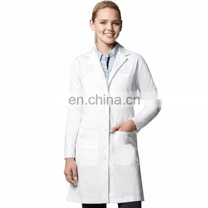 OEM Ladies White Polyester Cotton Lab Coat for Women thumbnail-1
