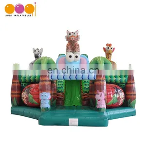 2017 Safari Park Theme Inflatable Amusement Park Elephant Giraffe Tiger Zebra Inflatable Super Slide for Sale thumbnail-1