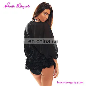 Wholesale Sexy Ladies Swimwear Black Tie Bandage Beach Cover Ups thumbnail-3