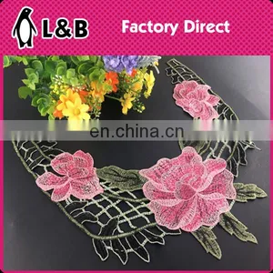B-014 Bridal Front Piece Collars Sewing on Neckline Lace Applique for Garment Lace Applique Embroidery Designs thumbnail-1