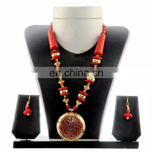 Indian Costume Jewellery -Pearl Necklace Set- thumbnail-4