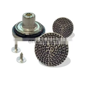 17mm Jeans Metal 3D Buttons, Brass Button And Rivet For Denim, Jackets thumbnail-3