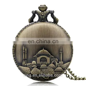 Castle Pocket Watch Chain Necklace Vintage Erotic Pocket Watches Wholesale thumbnail-1