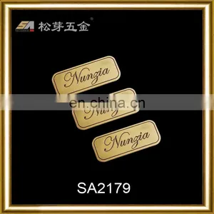 Brushed Gold Custom Metal Logo for Handbags thumbnail-1