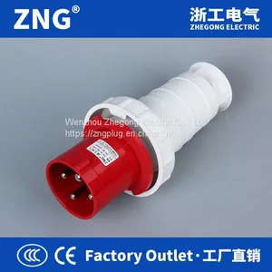 Factory Outlet 63A 4Pin Industrial Waterproof Plug IP67, 400V Industrial Power Plug 63A 3P+PE thumbnail-2