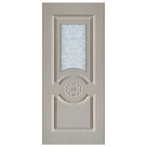 Hot Sales Pvc Waterproof Wpc Door Skin With Glass Design thumbnail-2