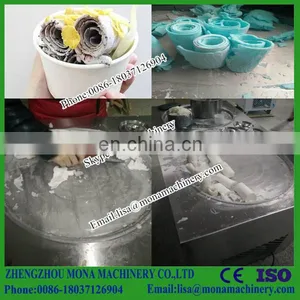 High Output Comercial Double Flat Pan Fried Ice Machine/electric Fruit Ice Cream Maker/ice Cream Making Machine thumbnail-2