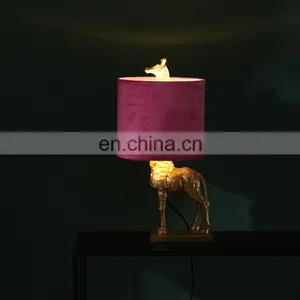 America Customised Giraffe Animal Resin Base Small Gold Desk Lights for Home Hotel Decoration thumbnail-6