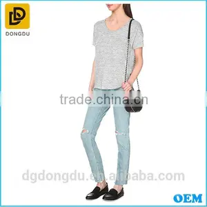 Hot Sale Fashion High Quality Lady Fitted Cotton Simple T Shirt 2016 thumbnail-2
