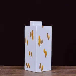 Jingdezhen New Chinese Style Applique White Gold Ceramic Decor Art For Office Study thumbnail-2