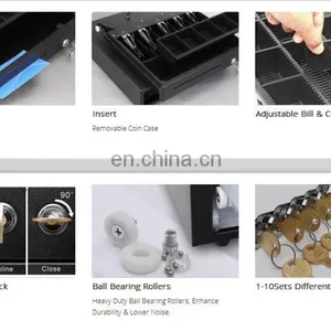 5 Bills 8 Coins POS Cash Drawer Metal 4 Bills and 5 Coins Checkout Counters Cash Holders thumbnail-5