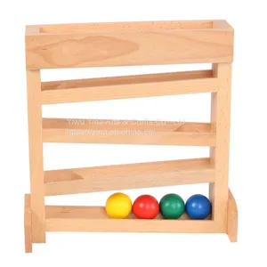 Montessori Ball Tracker Toy Wooden Ball Run Race Roller Block Montessori Kids Wooden Educational Children Toy thumbnail-4