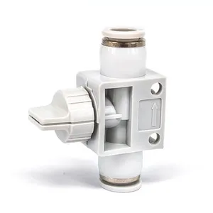 HVFF Series Plastic 2 Way Union Straight Air Hand Valve Quick Connector Pneumatic Fitting thumbnail-4