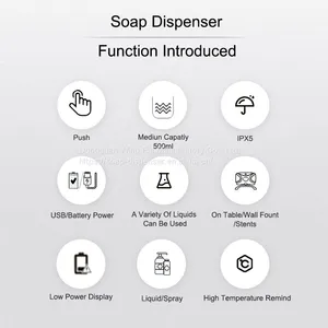 500ml High-quality Liquid Spray Alcohol Gel Wall Mounted Manual Soap Dispenser For Public Places thumbnail-3