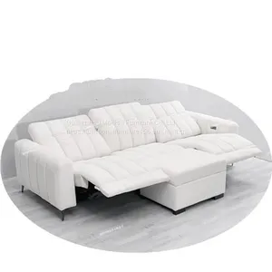 Modern Minimalist Caterpillar Beige White Fabric Multifunctional Sofa Size Apartment Living Room Three-Seat Sofa thumbnail-2