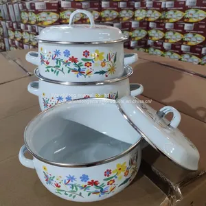 3pcs Vitreous Enamel Pot Enamel Tableware thumbnail-4