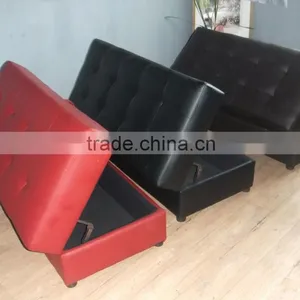 Brown Leather Sofa Stool & Ottoman With Storage thumbnail-5
