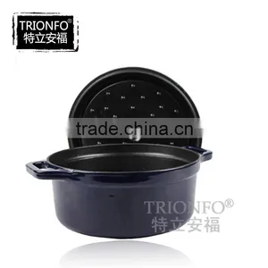 Hot Sale Trionfo Blue Enameled Casserole Cast Iron Potjie Pot thumbnail-2