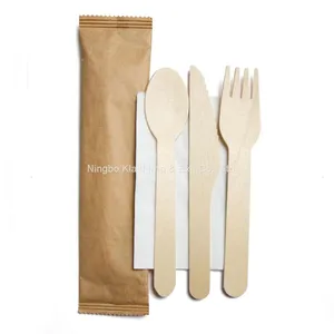 Eco-Friendly Biodegradable Degradable Birch Wooden Knife Spoon Fork Cutlery (400/Case) thumbnail-5