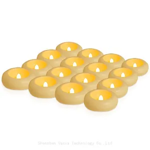 Flameless Water LED Floating Waterproof Plastic Candles Tea Light Light up Romantic Flickering Votive Tealight for Bathroom thumbnail-1