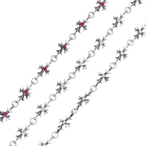 Punk Chain With Cross Necklace For Man Woman Hiphop Crosses Trend Jewelry Premium Clavicle Chain Gothic Bracelet Y2K Accessories thumbnail-4