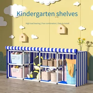 Outdoor Rainproof Cloth Storage Rack for Building Blocks and Toys in Kindergartens, a Multi-functional Movable and Freely Combinable Cabinet thumbnail-1