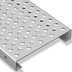 Perforated Metal Antiskid Plate With Non-slip Round Hole Pattern, Tread Stainless Steel Perforated Sheets for Modern Stairs thumbnail-3