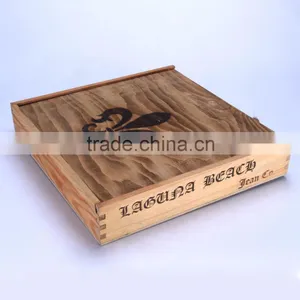 Retro Antique Wooden Gift Storage Box Oversize Vintage Square Wooden Box thumbnail-1
