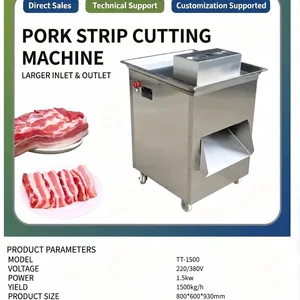 Stainless Steel Fresh Beef Pork Cutting Commercial Meat Cutter Machine Electric Meat Strip Cutter Industrial Meat Cutter For Catering Meat Shop Use thumbnail-5