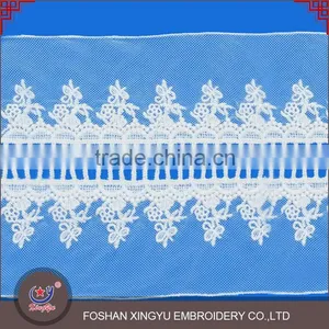 2016 Popular Fashion Hot Design Decorative Cotton Lace Trim Embroidered Tulle Fabric thumbnail-2
