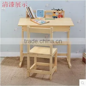 Solid Wood Pine Wood Table Student Desks and Chairs thumbnail-2