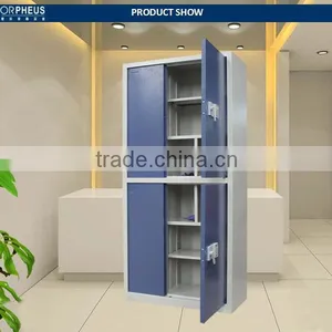Wholesale Price Metal Office Furniture Complete Open Door File Cabinet Blue Color 2 Tier Steel Filing Cabinet thumbnail-2