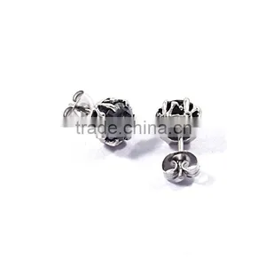 Black Stainless Steel 2 Gram Gold Beautiful Designed Earrings thumbnail-4