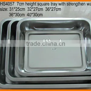 HS4057 7cm Height Strengthen Wall SS Square Tray & Serving Tray & Baking Tray thumbnail-1