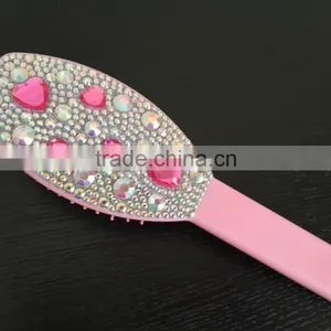CRYSTAL AND HEART SEQUIN PINK PRINCESS HAIR BRUSH FULL SIZE CLAIRE'S! thumbnail-1