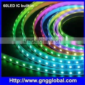 IC Built-in SMD5050 LED DC5V 60pcs per Meter Addressable RGB Led Flexible Strip Light thumbnail-1
