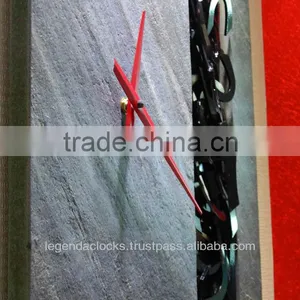 26 Inch Long Wall Clock, Stone Veneer Clock, Chrome Plated Wall Clock, Designer Clock, Unique Clock thumbnail-2