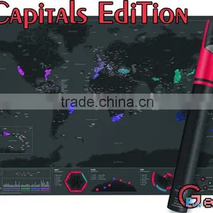CT-723 Urban Edition FT Map Black Coated Map Creative Footprint Travel Map thumbnail-2