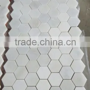 Popular Eastern White Marble Hexagon Mosaic Tiles on Sales thumbnail-2
