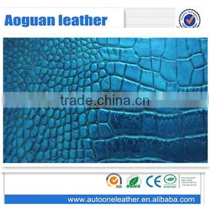 2014 New Sale Corcodile Embossed pu Leather for Shoes and Bags of China Wholesale in thumbnail-1