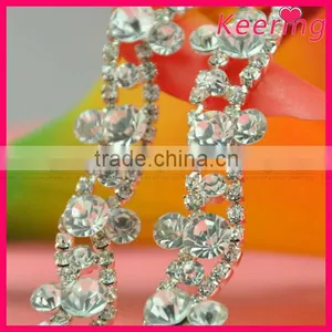 Fashion New Arrival Clear Color Rhinestone Cup Chain Trim for Body Chain Dress WRC-221 thumbnail-1