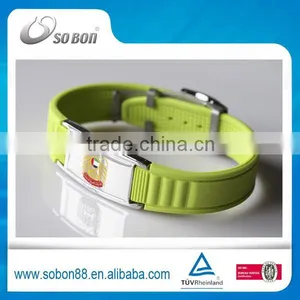 Wholesale in Japan Silicone Energy Bracelet, Health Titanium Germanium Negative Ion Bracelet Made in CHINA thumbnail-1