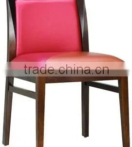 Pink Espresso Wooden Chair for Cafes and Restaurant thumbnail-1