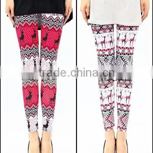 USA Trendy Chrismas Deer Digital Print Yoga Galaxy Sport Leggings thumbnail-1
