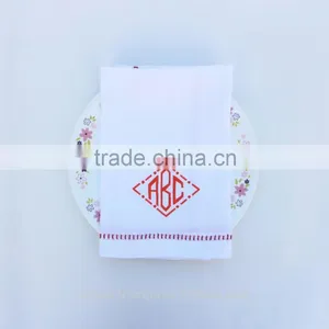 Hand Hemstitched Linen Napkin,snowflake Embroidered Napkin thumbnail-5