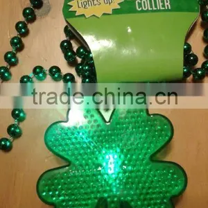 LED Light up SHAMROCK Necklace for st Patrick's Day thumbnail-4