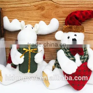 Hot Sell Hot Sell 2014 Christmas Ornament Merry Christmas Teddy Bear Plush Sitting With Heart Deer Christmas Cloth Gift thumbnail-1