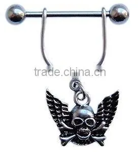 Winged Skull Crossbones Nipple Shield thumbnail-1