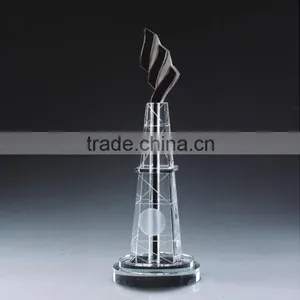 2015 New Design Crafts With Horseshoe K9 Crystal Trophy Souvenir Custom Crystal Trophy thumbnail-1